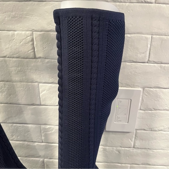 Charles by Charles David sz 5 David navy cable knit tall pull on sock boots - Picture 12 of 15